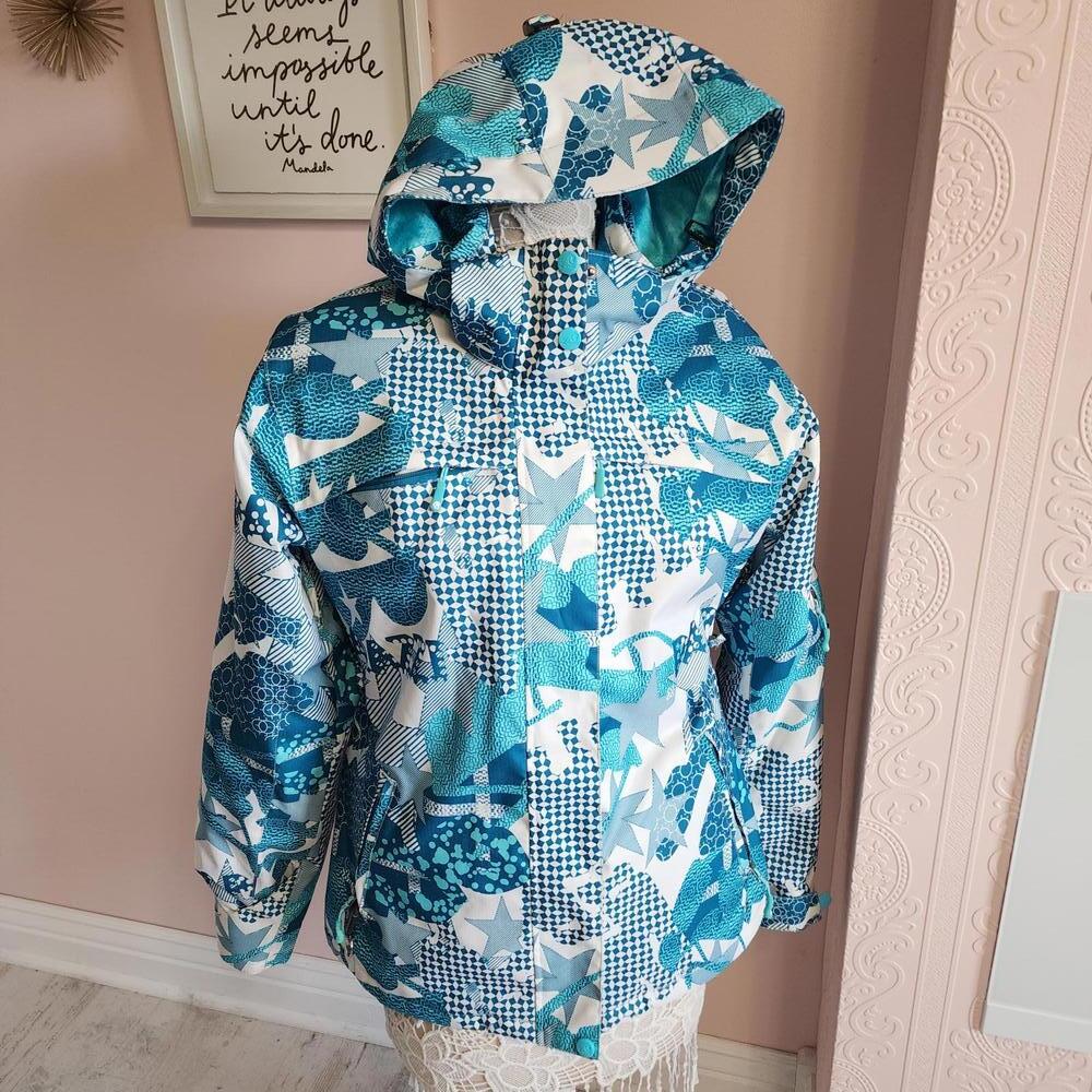 LKNW Liquid freerider turqoise white snowboad ski jacket M8000 mm waterproof